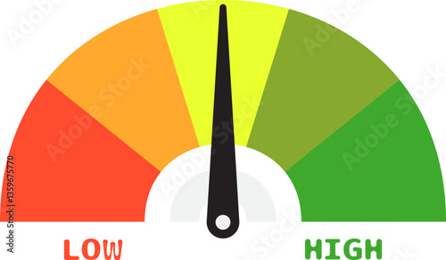 Colorful High Low Gauge, Measurement Indicator Icon