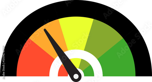 Colorful High Low Gauge, Measurement Indicator Icon