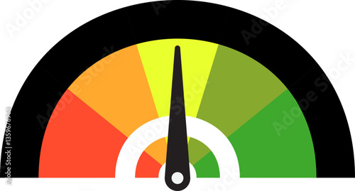 Colorful High Low Gauge, Measurement Indicator Icon