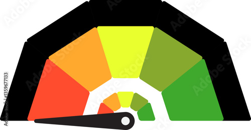 Colorful High Low Gauge, Measurement Indicator Icon