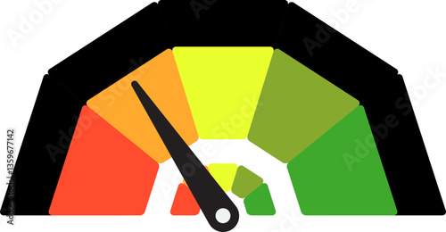 Colorful High Low Gauge, Measurement Indicator Icon