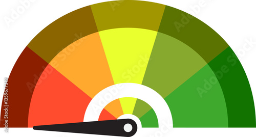 Colorful High Low Gauge, Measurement Indicator Icon