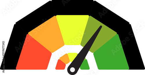 Colorful High Low Gauge, Measurement Indicator Icon