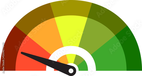 Colorful High Low Gauge, Measurement Indicator Icon