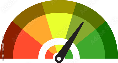 Colorful High Low Gauge, Measurement Indicator Icon