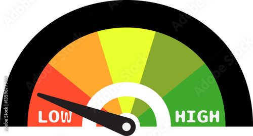 Colorful High Low Gauge, Measurement Indicator Icon