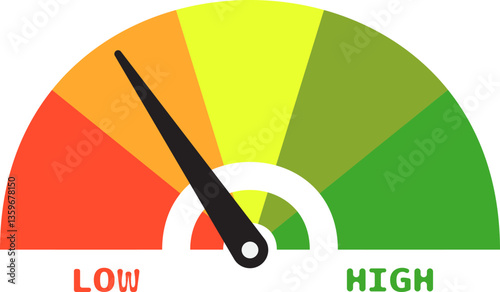 Colorful High Low Gauge, Measurement Indicator Icon