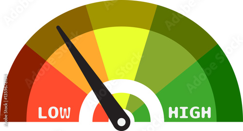 Colorful High Low Gauge, Measurement Indicator Icon