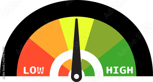 Colorful High Low Gauge, Measurement Indicator Icon