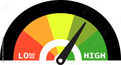 Colorful High Low Gauge, Measurement Indicator Icon