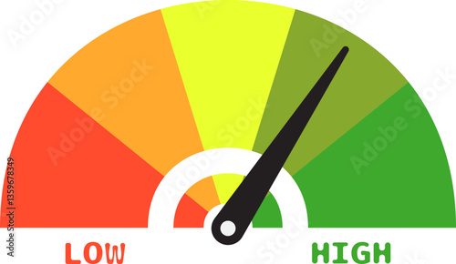 Colorful High Low Gauge, Measurement Indicator Icon