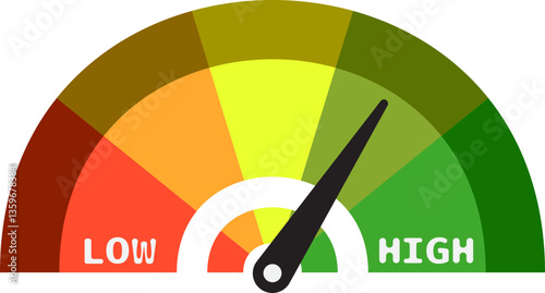 Colorful High Low Gauge, Measurement Indicator Icon