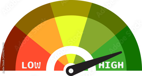 Colorful High Low Gauge, Measurement Indicator Icon