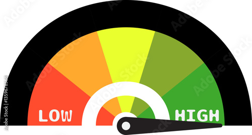Colorful High Low Gauge, Measurement Indicator Icon