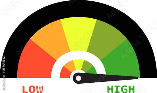 Colorful High Low Gauge, Measurement Indicator Icon
