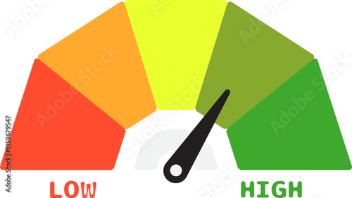 Colorful High Low Gauge, Measurement Indicator Icon