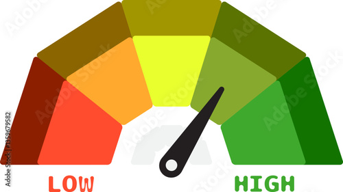 Colorful High Low Gauge, Measurement Indicator Icon