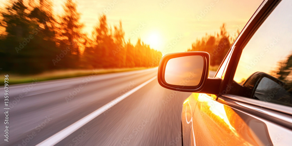 scenic view from moving car, capturing warm glow of sunset along tree lined road, evoking sense of freedom and adventure scenic view from moving car, capturing warm glow of sunset along tree lined road, evoking sense of freedom and adventure