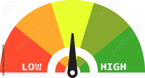Colorful High Low Gauge, Measurement Indicator Icon
