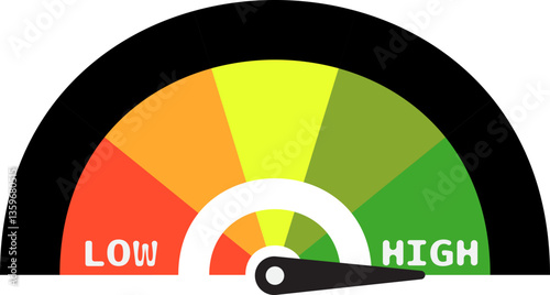 Colorful High Low Gauge, Measurement Indicator Icon