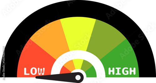 Colorful High Low Gauge, Measurement Indicator Icon