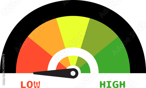 Colorful High Low Gauge, Measurement Indicator Icon