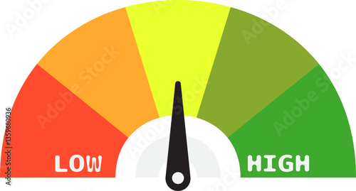 Colorful High Low Gauge, Measurement Indicator Icon