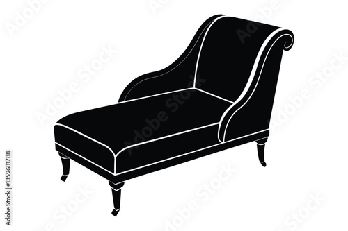 Black leather armchair isolated on white background, chaise sofa comfortable design for home interior and decor