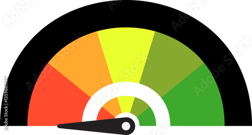 Colorful High Low Gauge, Measurement Indicator Icon
