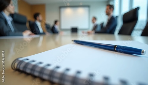 Business Meeting with Notebook and Pen
