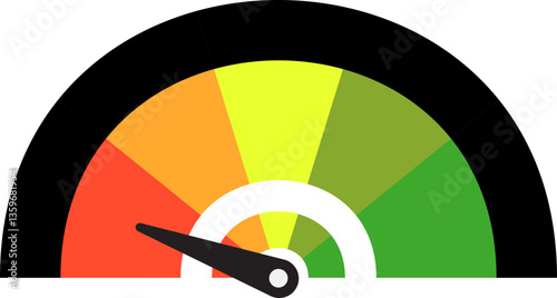 Colorful High Low Gauge, Measurement Indicator Icon