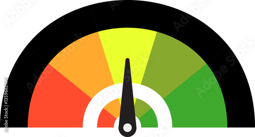 Colorful High Low Gauge, Measurement Indicator Icon