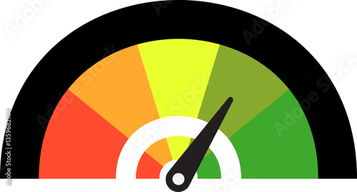 Colorful High Low Gauge, Measurement Indicator Icon