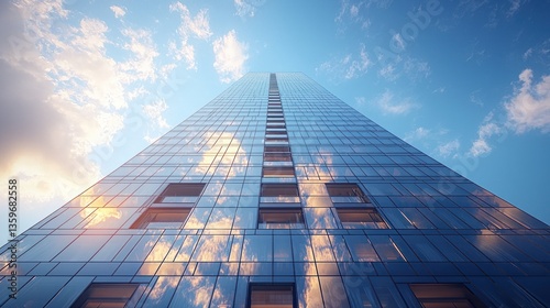 Wallpaper Mural Modern Skyscraper with Reflective Glass Windows Against Clear Sky Torontodigital.ca