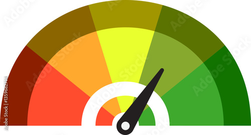 Colorful High Low Gauge, Measurement Indicator Icon