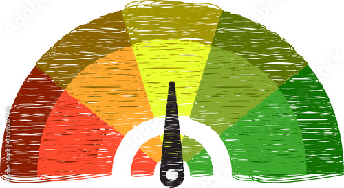Colorful High Low Gauge, Measurement Indicator Icon