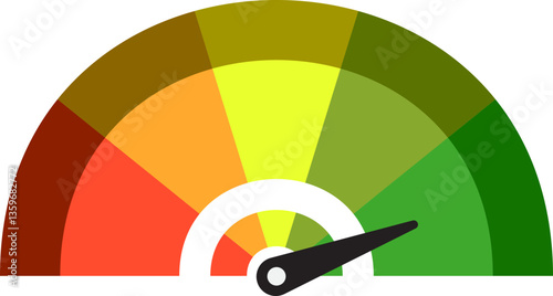 Colorful High Low Gauge, Measurement Indicator Icon