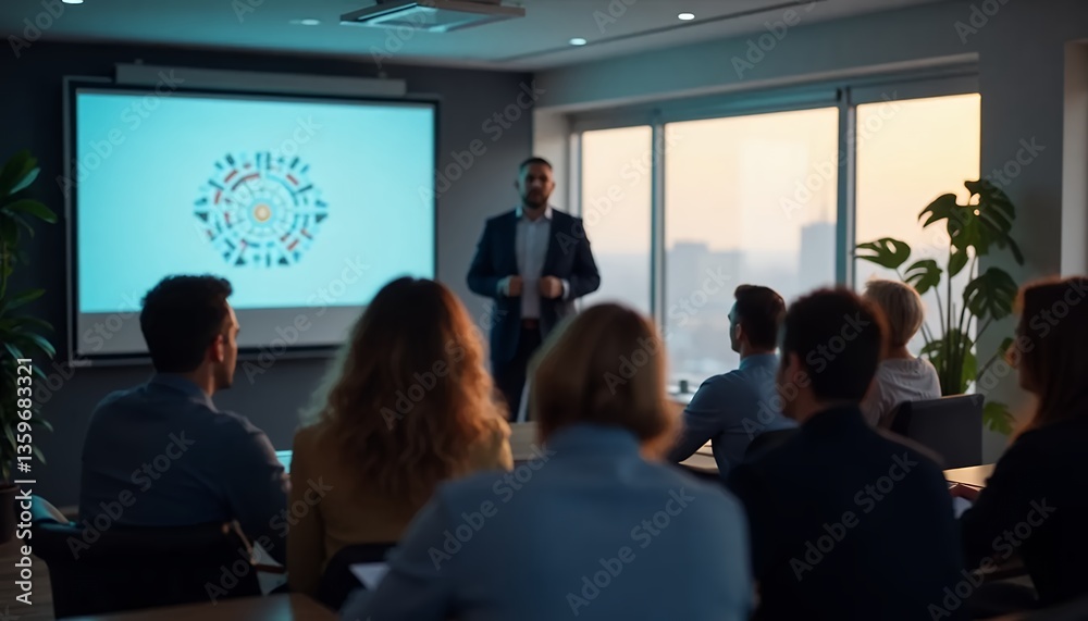 Business Presentation in Modern Conference Room Business Presentation in Modern Conference Room
