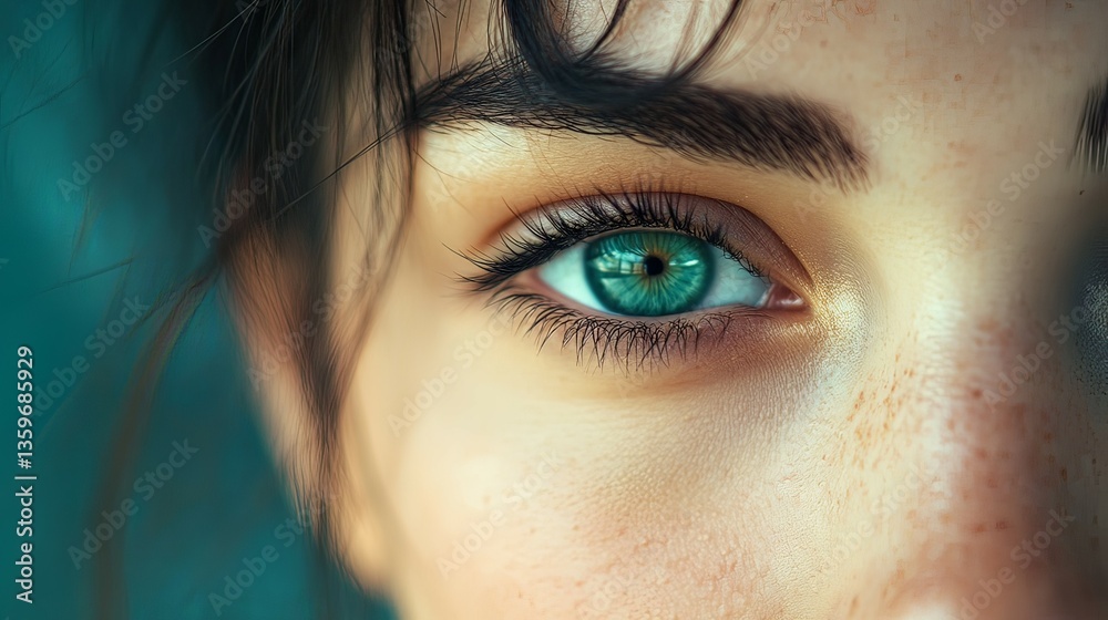 Captivating Gaze: A Close-Up of Emerald Green Eyes Captivating Gaze: A Close-Up of Emerald Green Eyes