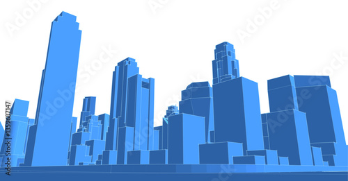 modern city panorama 3d illustration	
