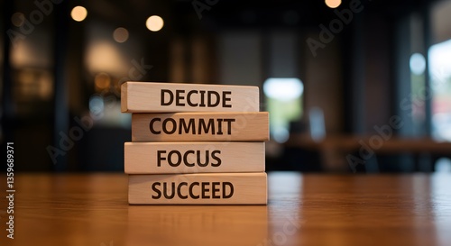 Wooden blocks stacked to spell 