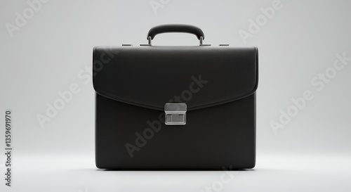 Elegant Black Leather Briefcase Professional Business Portfolio Attache Case for Office Work