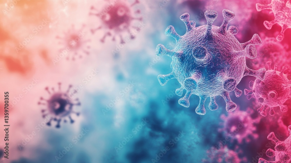 Obraz premium Immune Response: Antibodies Locking on Antigens