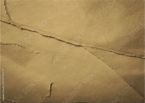 Floating torn brown craft paper background