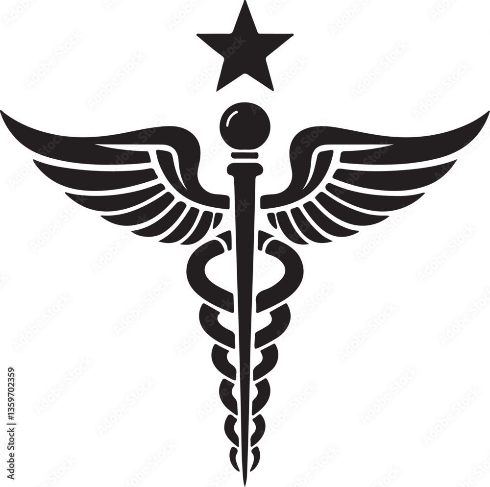 Fototapeta premium caduceus medical icon