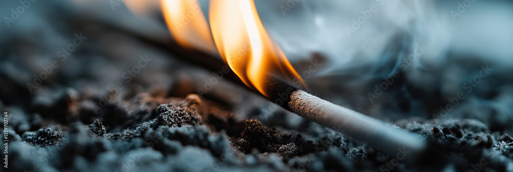 Burning Incense Stick on Ash