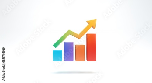 Free Download Colorful 3D Bar Graph Illustrating Exponential Growth and Upward Trend in Business or Financial Success - GFXLoad