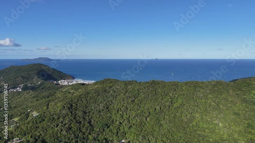 Explore breathtaking coastal views from the mountains in Brazil on a clear day