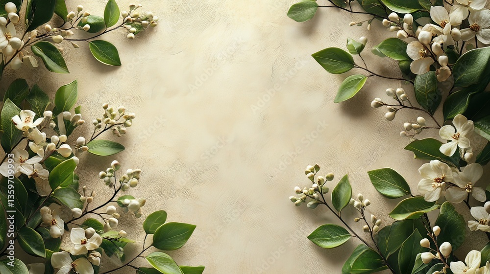 Fototapeta premium Elegant Spring Blossom Frame: Nature's Delicate Beauty