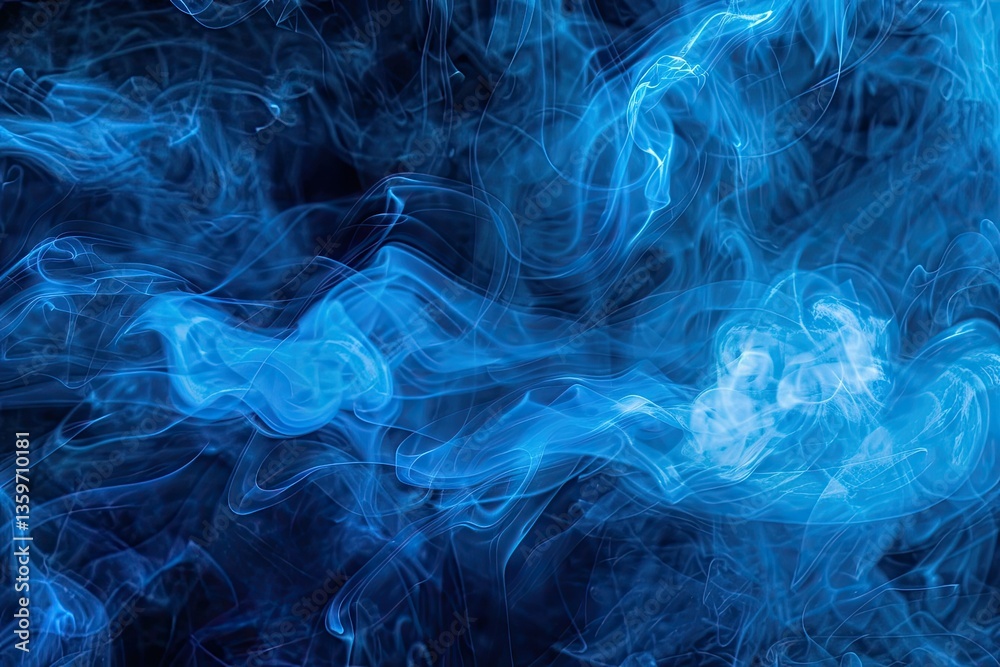 Obraz premium Detailed Color Picture of Photo of Blue Smoke on Black Background